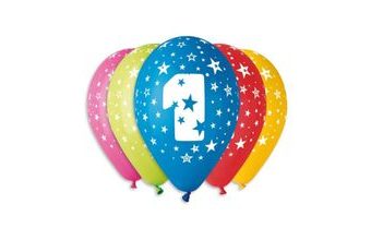 Balónky potisk čísla "1" - 5 ks v bal. 30 cm