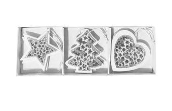 ozdoby dřevěné bílé s glitrem 9ks/7,5cm mix 8886262