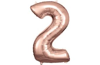 Balónek fóliový narozeniny číslo 2 růžovo-zlaté 86cm