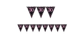Vlajka 30. narozeniny pink 4 m
