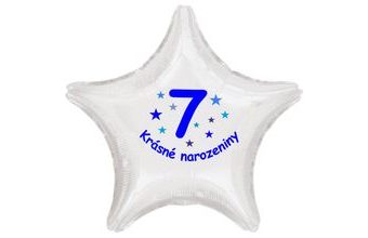Krásné 7. narozeniny fóliový balónek hvězda pro kluky