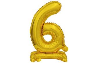 Balónek foliový narozeniny číslo 6 zlatý 38 cm Amscan