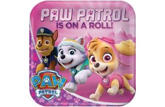 Tlapková patrola talíře růžové 8ks 23cm