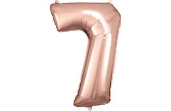 Balónek fóliový narozeniny číslo 7 růžovo-zlaté 86cm