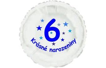 Krásné 6. narozeniny fóliový balónek kruh pro kluky