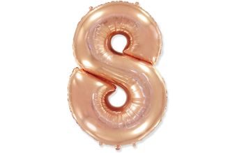 Balón foliový číslice růžovozlatá - Rose Gold 115 cm - 8
