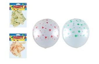 balónek nafukovací 12ks sáček transparent potisk 30cm 8000143