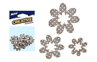 dekorace květina puntík 12ks -5,4,3cm 2221447