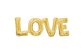 LOVE foliový balónek zlatý 63cm x 22cm