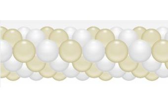 Balónková girlanda vanilkovo-bílá 3 m