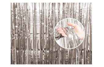 PÁRTY ZÁVĚS 90 x 240 cm - STŘÍBRNÝ - SILVER