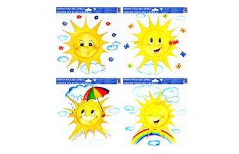 Okenní fólie 948 ručně malovaná sluníčka 33,5x30 cm