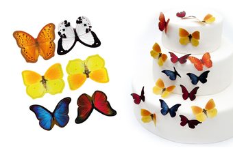 Barevní motýli - dekorace z jedlého papíru