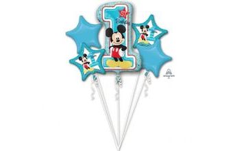 Balónková sada - Mickey mouse - 1. narozeniny - 5 ks fóliových balónků