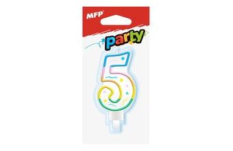 dortová svíčka č. 5 duhová 8800058