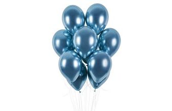 Balónky chromované 50 ks modré lesklé - průměr 33 cm