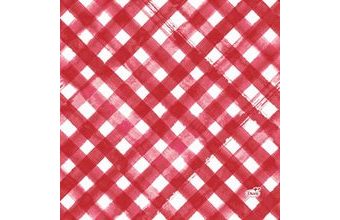 Ubrousky červeno-bílé 20 ks 33 cm x 33 cm 3-vrstvé