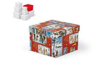 krabice dárková vánoční C-V005-FL 18x18x13cm 5370775