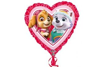 Tlapková patrola srdicko foliový balónek 43cm