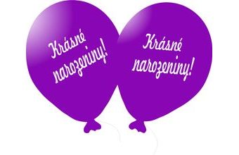Balónek fialový Krásné narozeniny!