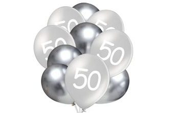 Balónky 50 narozeniny stříbrné 10 ks 30 cm mix