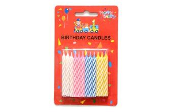 Narozeninové svíčky (4 barvy) - 12 svíček bez stojánků