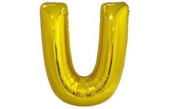 Písmeno U zlatý foliový balónek 86 cm amscan