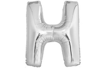 Písmeno H stříbrný foliový balónek 86 cm Amscan