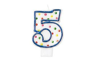Dortová svíčka číslo 5 s puntíky