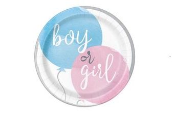 Talíře Gender Reveal " Boy or Girl " - "Kluk nebo Holka" 22cm, 8ks