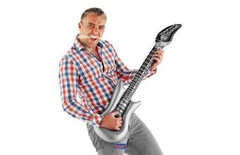 Nafukovací kytara stříbrná 100 cm