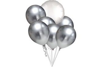 Balónky chromové stříbrný a bílý balónek kruh set