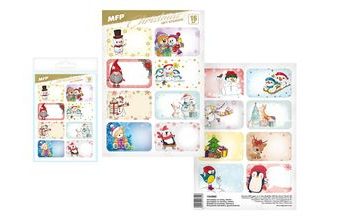 samolepky na dárky vánoční 16ks dětské 1240860