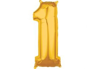 balónek fóliový narozeniny číslo 1 zlatý 66cm