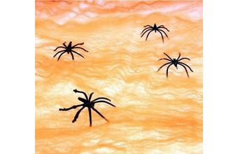 Pavučina oranžová s pavouky 20 g + 4 pavouci - Halloween