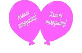 Balónek růžový Krásné narozeniny!