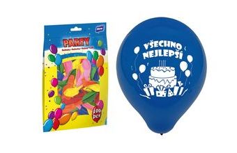 balónek nafukovací standard 23cm Všechno nejlepší mix 8000129