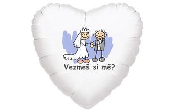 Vezmes si mě? balónek srdíčko bílé