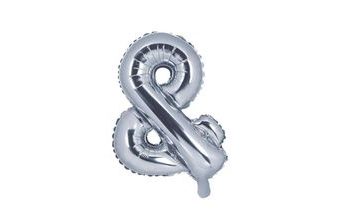 Balónek fóliový "and" & Znak stříbrný - SILVER 35 cm (NELZE PLNIT HELIEM)