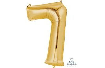 Balónek fóliový narozeniny číslo 7 zlatý 86cm
