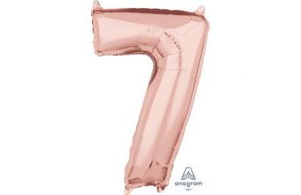 balónek fóliový narozeniny číslo 7 růžovo-zlaté 66cm