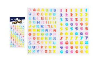 samolepky písmena, číslice mix 80x120mm 8882328