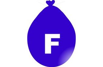 Balónek písmeno F modré