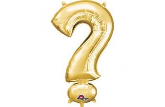 Symbol ? zlaté foliové balónky 91 cm x 55 cm