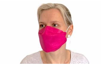 Skládací respirační ochranná maska růžová 1 ks