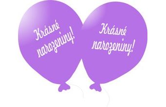 Balónek světle fialový Krásné narozeniny!