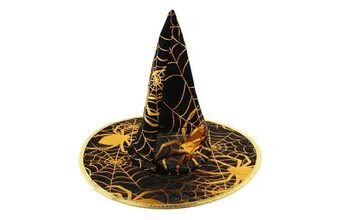 Klobouk čarodějnice - potisk zlatá pavučina