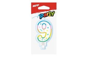 dortová svíčka č. 9 duhová 8800062