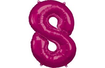 Balónky fóliové narozeniny číslo 8 růžové 86cm