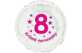 Krásné 8. narozeniny fóliový balónek kruh pro holky